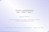 Convex optimization - SINTEF · Fran˘cois Glineur, eVITA Winter School 2009 { Geilo - 1 - First Prev Next Last Full Screen Quit Convex optimization Why ? What ? How ? Fran˘cois
