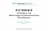 Oxides of Nitrogen/Ammonia Analyser - Ecotech Operation Manual PN: 98427600 ... The EC9842 Oxides of Nitrogen/Ammonia Analyser uses gas ... scrubber is to protect the MOLYCON converter