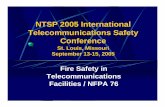 NTSP 2005 International Telecommunications Safety Conference ITSC... · NTSP 2005 International Telecommunications Safety Conference St. Louis, Missouri September 13-15, ... zRequirements