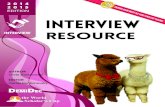INTERVIEW RESOURCE | 1€¦ · INTERVIEW RESOURCE | 1 Interview Resource ... voice projection volume, directness, flexibility, appropriateness 10-150 ... be done through creative
