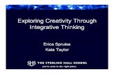 Exploring Creativity Through Integrative Thinking - The IBSC · Agenda • Integrative Thinking – Video & Reflection • Assertive Inquiry – Activity & Reflection – Action Research