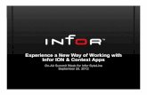 Experience a New Way of Working with Infor ION & …webinars1.infor.com/Americas/20120925-ION.pdfExperience a New Way of Working with Infor ION & Context Apps On-Air Summit Week for