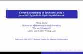 On well-posedness of Ericksen-Leslie's parabolic ... · On well-posedness of Ericksen-Leslie’s parabolic-hyperbolic liquid crystal model Ning Jiang School of Mathematics and Statistics