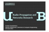 Radio Propagation and Networks Research - University of ... · Radio Propagation and Networks Research ... automated using BANs ... Assuming a more realistic microwave system at