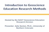 Introduction to Geoscience Education Research Methods · Introduction to Geoscience Education Research Methods. ... Quantitative Research? Purpose. 1. ... What are the Purposes and
