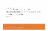 LED Luminaire Reliability: Impact of Color Shift · Light emitting diodes ... A pair of chromaticity coordinates corresponds to a unique color of light; ... LED Luminaire Reliability: