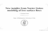 New insights from Navier-Stokes modeling of free surface …folk.uio.no/jks/talk1.pdf · New insights from Navier-Stokes modeling of free surface ... The free surface movement is