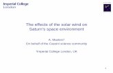 The effects of the solar wind on Saturn’s space environment · The effects of the solar wind on Saturn’s space environment ... between the surface of the Sun and the ... 10 times