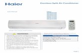Ductless Split Air Conditioner · WARNING Ductless Split Air Conditioner Indoor AW09ES2VHA AW12ES2VHA AW18ES2VHA AW24ES2VHA
