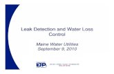 Leak Detection and Water Loss Control - MWUA · Leak Detection and Water Loss Control ... many utilities are developing methods to detect, ... – Low field (magnetics) – High current