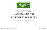 SPECIFICS OF WORLDWIDE CSP EMERGING MARKETS · source: csp today global tracker ... csp industry market forecast and outlook ... specifics of worldwide csp emerging markets. india.