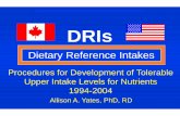 DRIs - ILSI Indiailsi-india.org/Expert Consultation On Nutrient Risk Assessment For... · DRIs Dietary Reference Intakes 119-02 Allison A. Yates, PhD, RD Procedures for Development