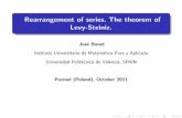 Rearrangement of series. The theorem of Levy-Steiniz. · The Theorem Levy Steinitz. The Theorem Levy Steinitz. 1905, 1913. If P u k is a convergent series of vectors in Rn, then S(X