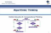 Algorithmic Thinking - Yonsei University Thinking.pdf · adding two integer numbers Computer software (program) provides the instructions ... The steak to be grilled from a starting
