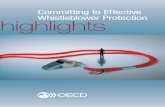 Committing to Effective Whistleblower Protection highlights · n Encourage protected reporting mechanisms and prevention of ... ethics and compliance systems in line ... whistleblower