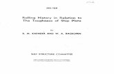 Rolling History in Relation to The Toughness of Ship Plate · 2006-05-01 · Rolling History in Relation to The Toughness of Ship Plate by ... This is the final report on a project