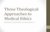 Three Theological Approaches to Medical Ethics · A Framework for Doing Theological Ethics* Reflect on the central questions of life, the central features of human experience ….which