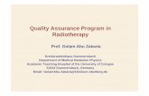 Quality Assurance Program in Radiotherapy - Indico …indico.ictp.it/event/a14234/session/4/contribution/26/material/... · Quality Assurance Program in Radiotherapy. ... it is extremely