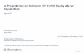 A Presentation on Schroder ISF EURO Equity Alpha* … · 4 SISF EURO Equity Alpha 0307 Italian Equity Risk Adjusted Performance Fund manager track record Schro der ISF Italian Eq