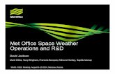 Met Office Space Weather Operations and R&D · Met Office Space Weather Operations and R&D David Jackson ... NOAA impact scales ... average error: +_ 7 hrs (Doug Biesecker); lead