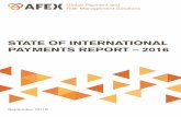 STATE OF INTERNATIONAL PAYMENTS REPORT – 2016 · management solutions for more than 35,000 clients worldwide, AFEX is uniquely positioned to understand the challenges of international