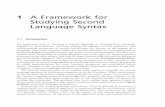 1 A Framework for Studying Second Language Syntax€¦ · A Framework for Studying Second Language Syntax 1 ... Language Syntax 1.1 Introduction ... struct a mental grammar for the