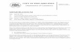 MEMORANDUM - Philadelphia Source Report - 2016.pdf · 1 CITY OF PHILADELPHIA Department of Commerce MEMORANDUM Date: April 30, 2016 To: Council President Darrel Clarke; Chief Clerk