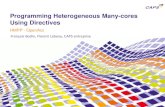 Programming Heterogeneous Many-cores Using Directives · Programming Heterogeneous Many-cores Using Directives HMPP - OpenAcc ... • HydroC is a summary from RAMSES ... noutput=1000000