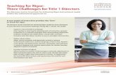 Teaching for Rigor: Three Challenges for Title 1 Directors · Teaching for Rigor: Three Challenges for Title 1 Directors The Marzano Center Essentials for Achieving Rigor instructional