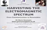 Technology Conference 2011 HARVESTING THE ELECTROMAGNETIC ... · HARVESTING THE ELECTROMAGNETIC SPECTRUM From Communications to Renewables Dr Boris Gremont boris.gremont@port.ac.uk