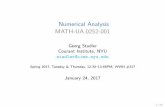 Numerical Analysis [.1ex] MATH-UA.0252-001stadler/na17/material/NA_intro.pdf · Numerical Analysis MATH-UA.0252-001 ... I C. Moler: Numerical Computing with Matlab, SIAM, 2007. ...