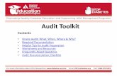 Audit Toolkit - American Diabetes Association Toolkit Contents • Onsite Audit: What, When, ... If a program is chosen for an audit, the program coordinator will be notified 10 ...