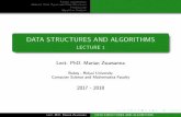 DATA STRUCTURES AND ALGORITHMS - cs.ubbcluj.romarianzsu/DSA_MI/Lectures/Lecture01.pdf · N. KARUMANCHI, Data structures and algorithms made easy, CareerMonk Publications, 2016 M.