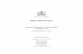 Province of Alberta - Alberta Queen's Printer: · Province of Alberta ... Chapter R-5 2 REAL ESTATE ACT 22 Recovery of commission ... rent for the use of the real estate, or (B) ...