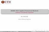 SKMM 3023 Applied Numerical Methods - Universiti …mfah/1415-2/skmm3023-Ch02.Nonlinear... · 2015-03-07 · SKMM 3023 Applied Numerical Methods Solution of Nonlinear Equations ibn
