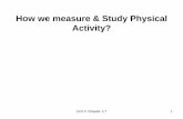 How we measure & Study Physical Activity?dmillsla/courses/Exercise Adherence/documents... · Your Viewpoint What are the 4 parameters that commonly describe physical activity and