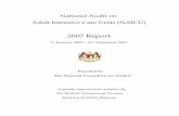 NAICU 2007 Report Final - CRC Malaysia Audit on Adult Intensive Care Units (NAICU) 2007 Report 1st January 2007 – 31 st December 2007 Prepared by The National Committee for NAICU