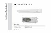 Operation Manual 36K DSS - Friedrich Air Conditioning · This appliance is not intended for use by persons (including children) with reduced physical, sensory or mental capabilities