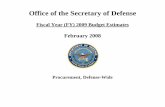 Office of the Secretary of Defensecomptroller.defense.gov/Portals/45/Documents/defbudget/fy2009... · Office of the Secretary of Defense Fiscal ... which include organizations employing