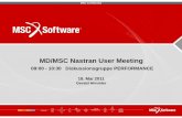 MDMSC Nastran User Meeting - MSC Softwarepages.mscsoftware.com/rs/.../NastranUserMeeting-MSC... · over one-shot Lanczos 10 MD/MSC Nastran User Meeting 2011 15 • 2.6 Mdof, modes