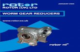 WORM GEAR REDUCERS - Rotec Belgium : Motors & … · 2015-01-12 · Motor-ready worm gear reducers equipped with 3:1 in-line primary reducer ... § The worm gear assembly consists