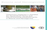 Veterinary inspector’s checklist for aquaculture farms … · Veterinary inspector’s checklist for aquaculture farms and fish processing establishments in Bosnia and Herzegovina