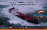 LPG Carrier – OBERON - marine salvage · 4 of 41 • Fully pressurized LPG Tanker w/ 2 independent cargo tanks • Heavily aground resting on rocks • Located 7 miles from Peng