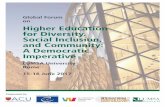 Higher Education for Diversity, Social Inclusion, and ... · 6/15/2017 · Higher Education for Diversity, Social Inclusion, ... Higher Education, ... Undersecretary of the Congregation