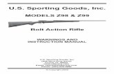 U.S. Sporting Goods, Inc. - competition guns€¦ · professional firearms instructions. You can get a copy of this manual from US SPORTING GOODS, Inc. on request. Record the serial