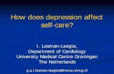 How does depression affect self-care? · How does depression affect self-care? ... “Now you want me to exercise and keep myself on a ... AHA, 2009. What about ...