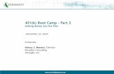 401(k) Boot Camp Part 2 - Verisight Transitional Home 401k Bootcamp... · 401(k) Boot Camp –Part