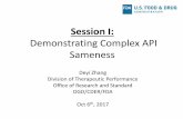 Session I: Demonstrating Complex API Sameness · Oct 6. th, 2017 . What Are Complex ... – Identical in strength or ... Session I: Demonstrating Complex API Sameness Deyi Zhang Division
