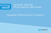 Supplier Performance Program - Abbott Laboratoriesdam.abbott.com/en-us/documents/pdfs/partners/supplier_perfomance... · The Abbott Global Purchasing Services Supplier Performance