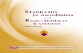 STANDARDS for Accreditation · Standards for Accreditation and Requirements of Aﬃliation replaces all the earlier editions of Characteristics of Excellence in ... excellence. Each
